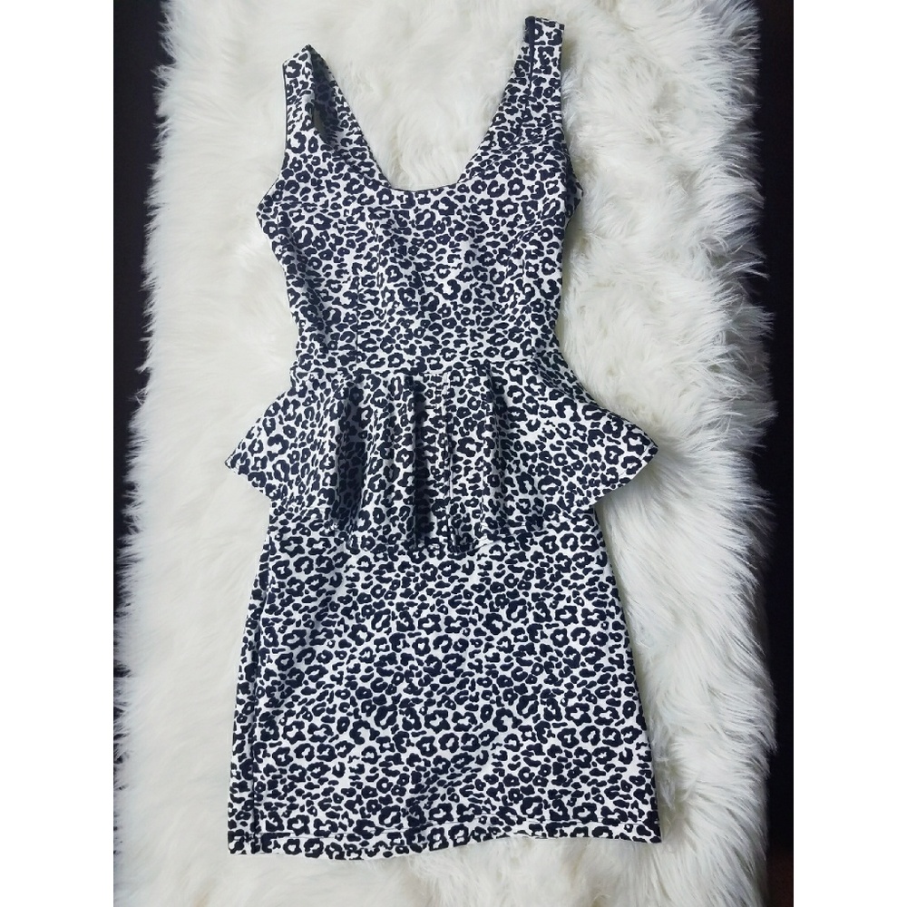 Cheetah Peplum Mini